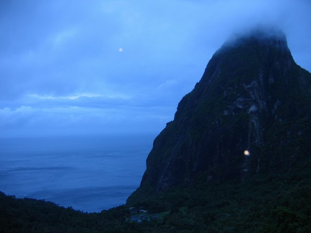 Night falls in St. Lucia