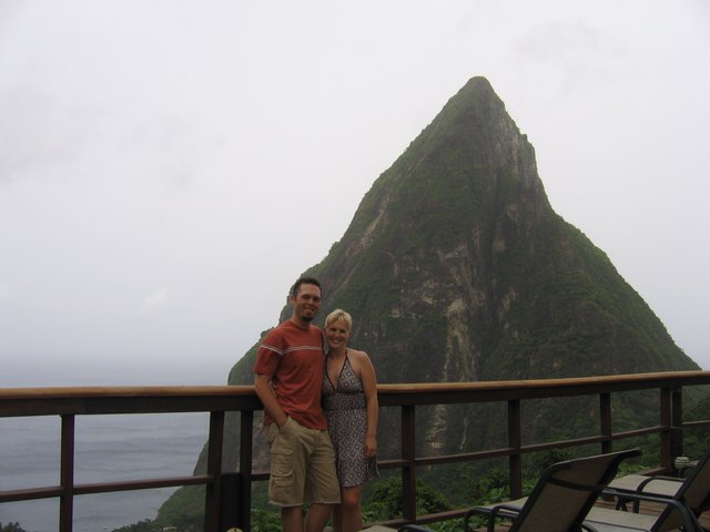 Matt and Wendy in front of the Petit Piton
